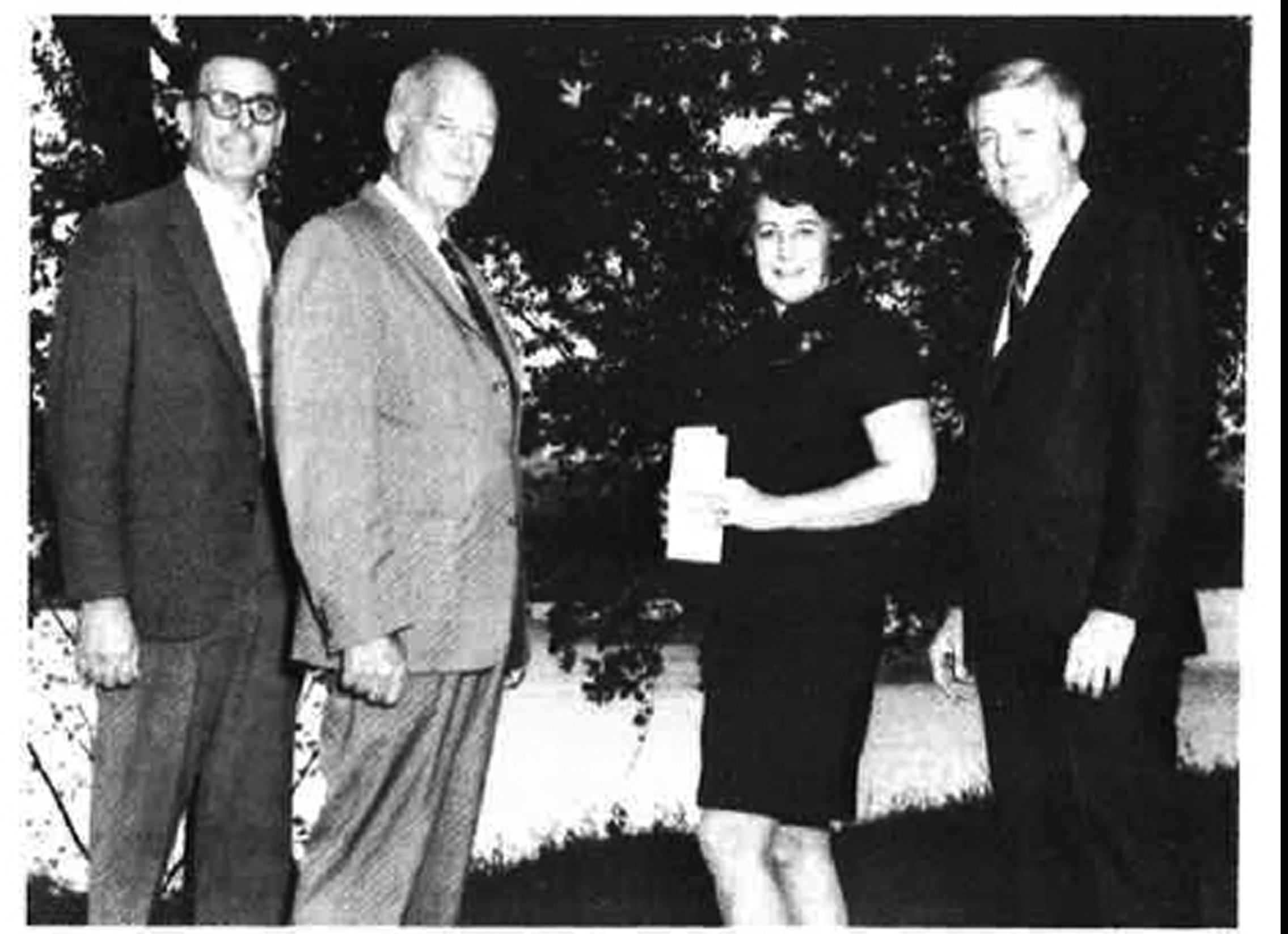 Engineer Russell Fish, Ecologist Dr. Frank Blair, Mrs. Fagan Dickson & Attorney Frank Booth (Austin Chamber of Commerce Magazine, May 1970)