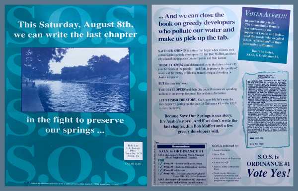 Save Our Springs Mailer, 1992