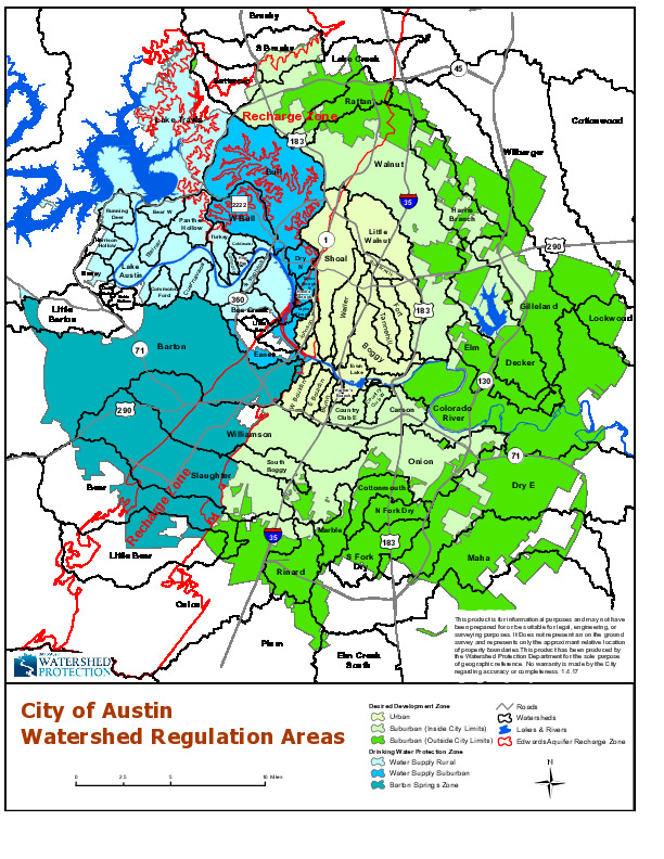 City of Austin Watershed Regulation Areas
